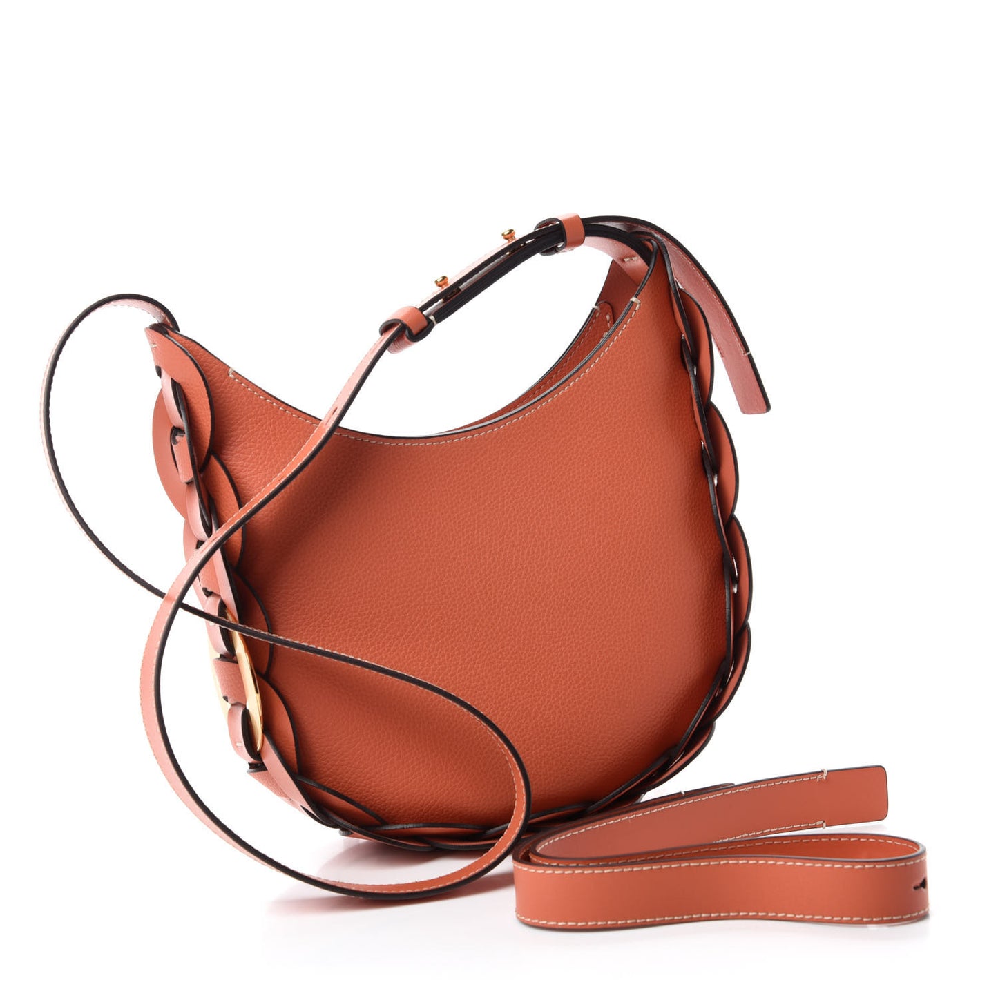 Small Grain Smooth Calfskin Small Darryl Hobo Tawny Orange