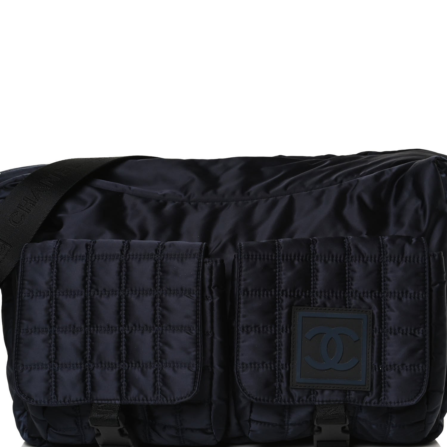 Chanel Nylon Quilted Sport CC Messenger Navy Blue 8 of 13
