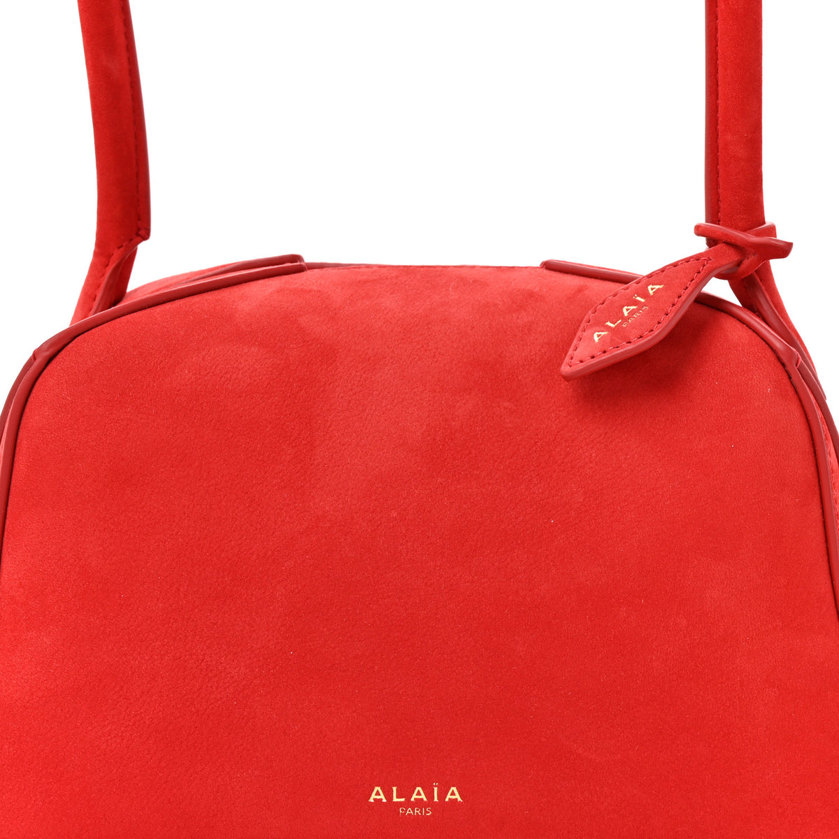Suede Mini Le Bouledogue Bag Red