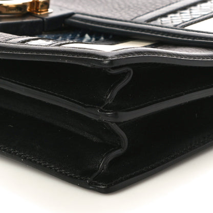 Salvatore Ferragamo Pebbled Calfskin Watersnake Patchwork Aileen Bag Grey Blue Black 6 of 9