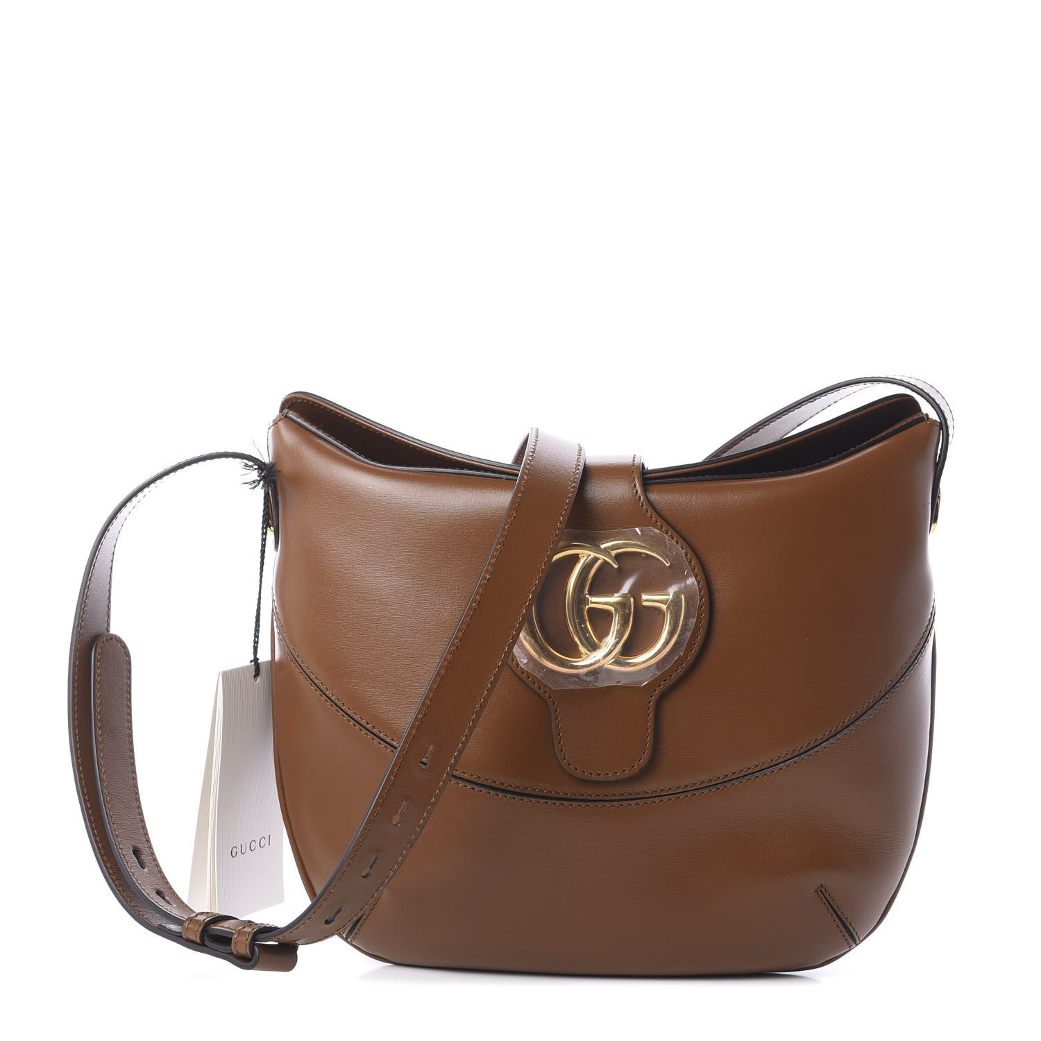 Gucci Boarded Plutone Calfskin Medium Arli Shoulder Bag Nocciola 1 of 10