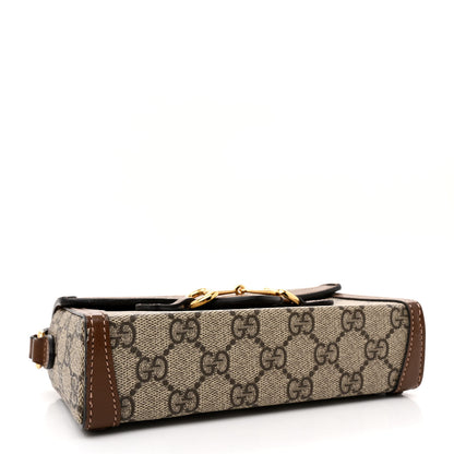 Gucci GG Supreme Monogram Mini Horsebit 1955 Shoulder Bag Beige Brown Sugar 4 of 14