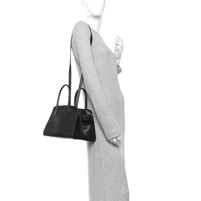 The Row Polished Saddle Calfskin Soft Margaux 10 Bag Black 2 of 10
