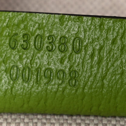 Gucci Fabric Embroidered Square G Forte Dei Marmi Striped Tote Bag Green Yellow 8 of 13