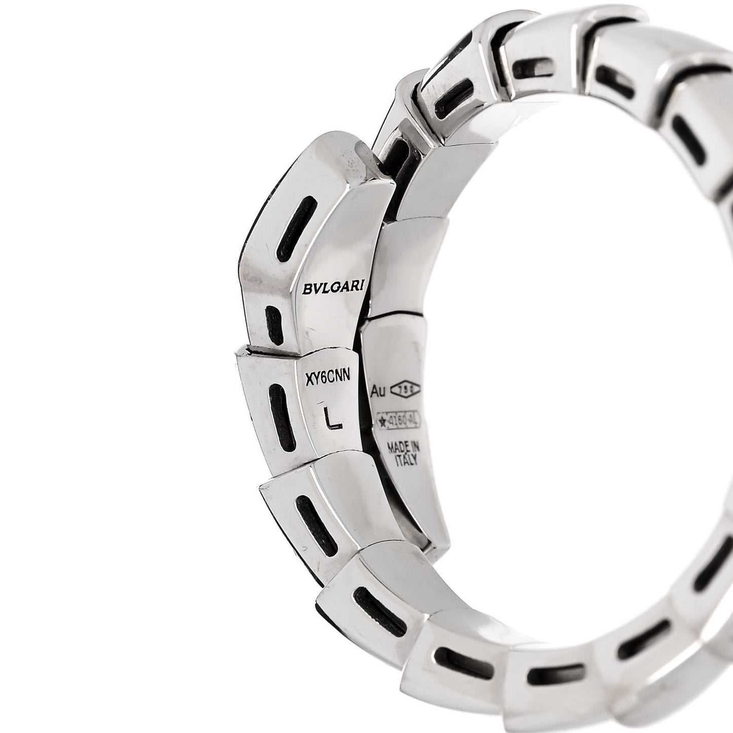18K White Gold Serpenti Viper Ring L