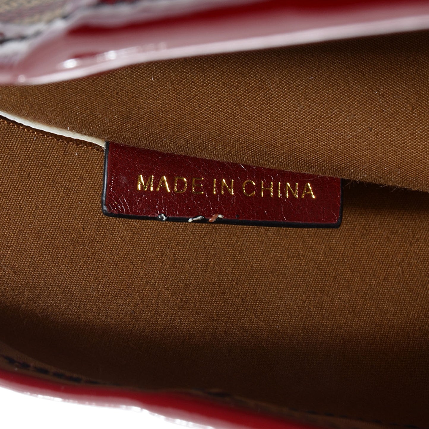 Patent Trim Small Nova Check Tote Red