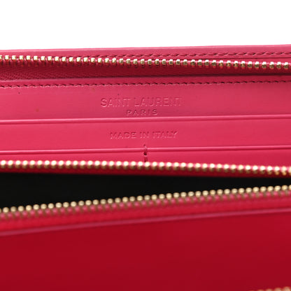 Saint Laurent Calfskin Classic Zip Around Continental Wallet Fuchsia 6 of 7
