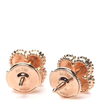 Van Cleef & Arpels 18K Rose Gold Carnelian Sweet Alhambra Earrings 3 of 6
