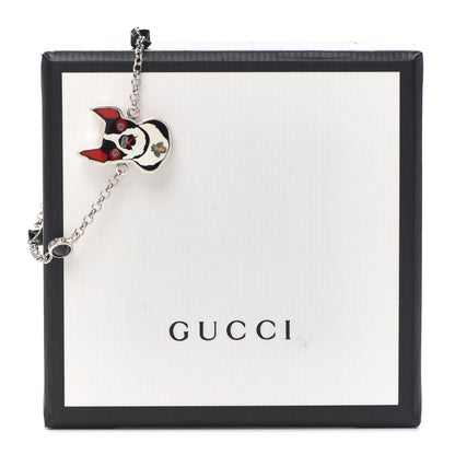 Gucci Sterling Silver Black Spinel Enamel Orso Bracelet 6 of 6