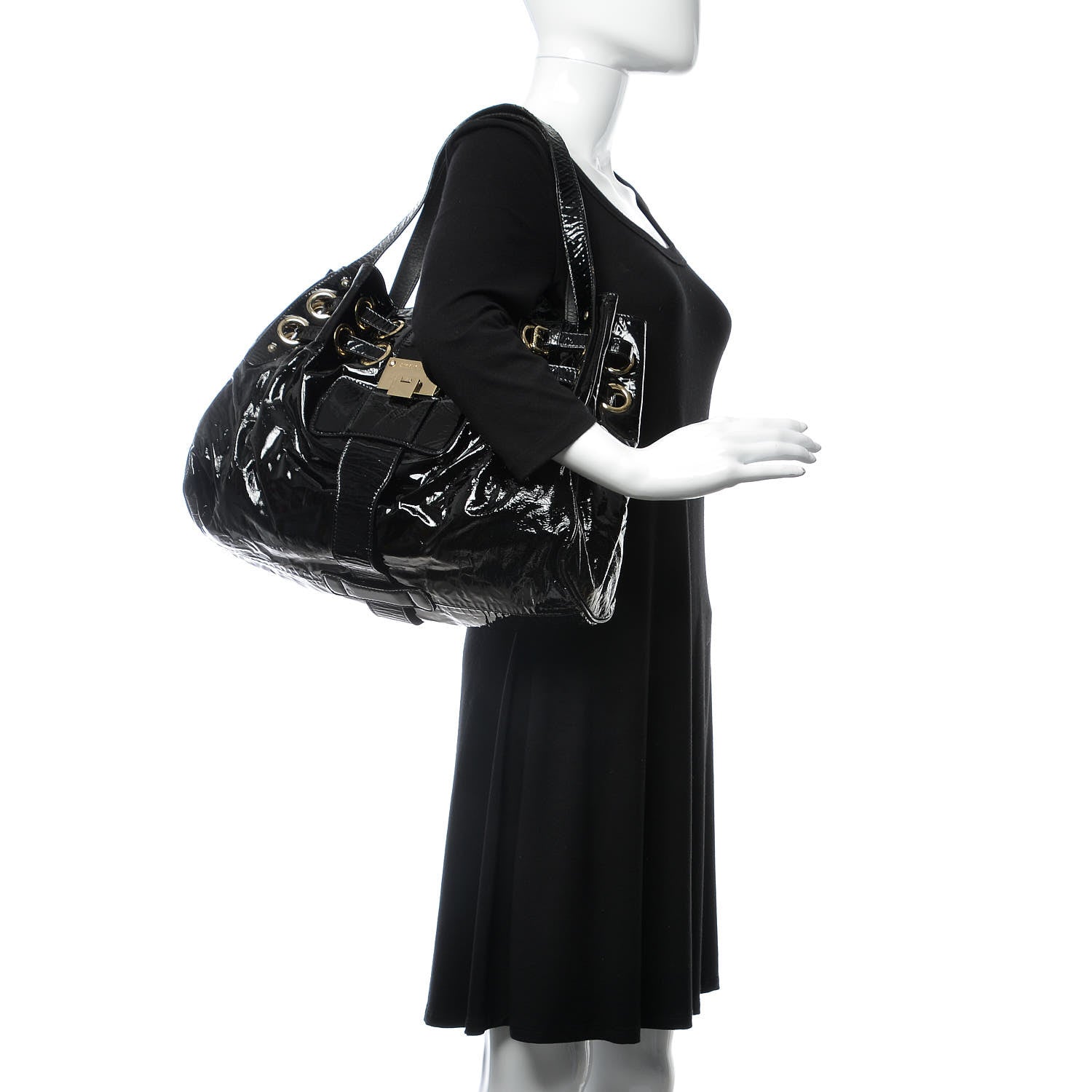 Jimmy Choo Crushed Patent Ramona Black 2 of 15