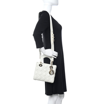 Christian Dior Lambskin Cannage Small My ABCDior Lady Dior White 2 of 8