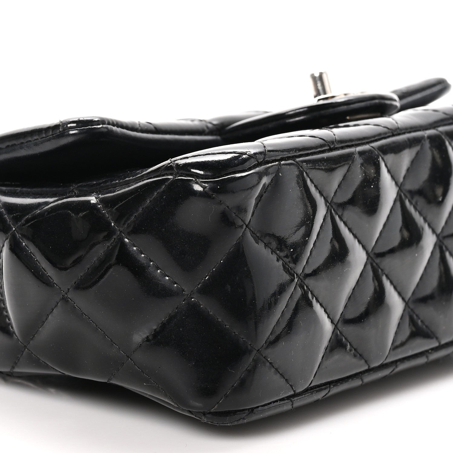 Chanel Patent Calfskin Quilted Mini Rectangular Flap Black 8 of 9