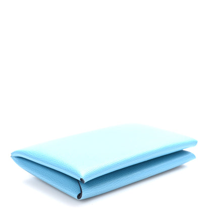 Hermes Epsom Calvi Card Case Celeste 4 of 10