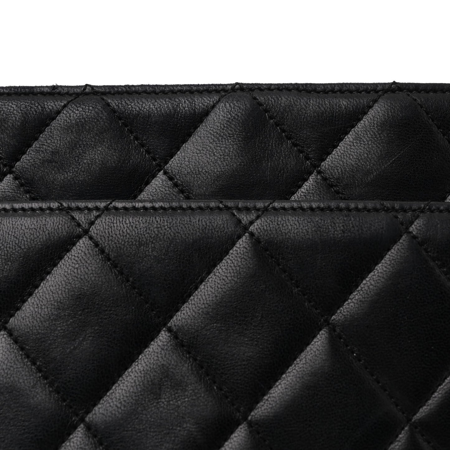 Lambskin Quilted Shopping Tote Black