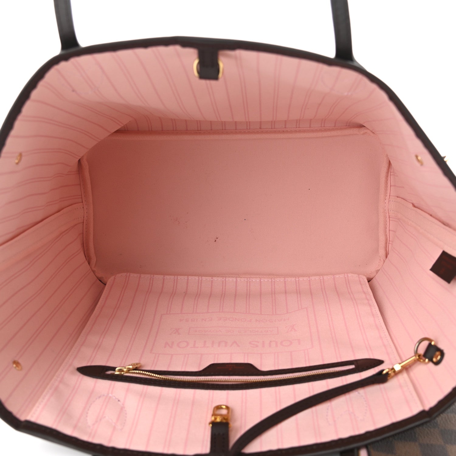 Louis Vuitton Damier Ebene Neo Neverfull MM Rose Ballerine 6 of 14