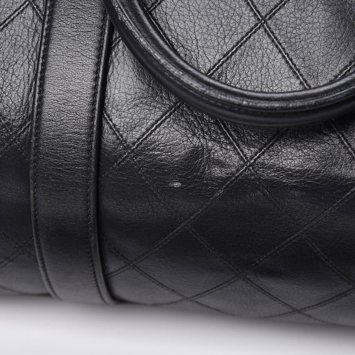 Chanel Calfskin Stitched CC Boston Black 9 of 18