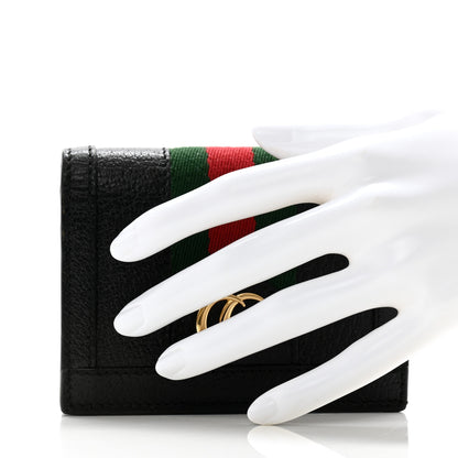 Gucci Calfskin Web Ophidia Card Case Black 2 of 9