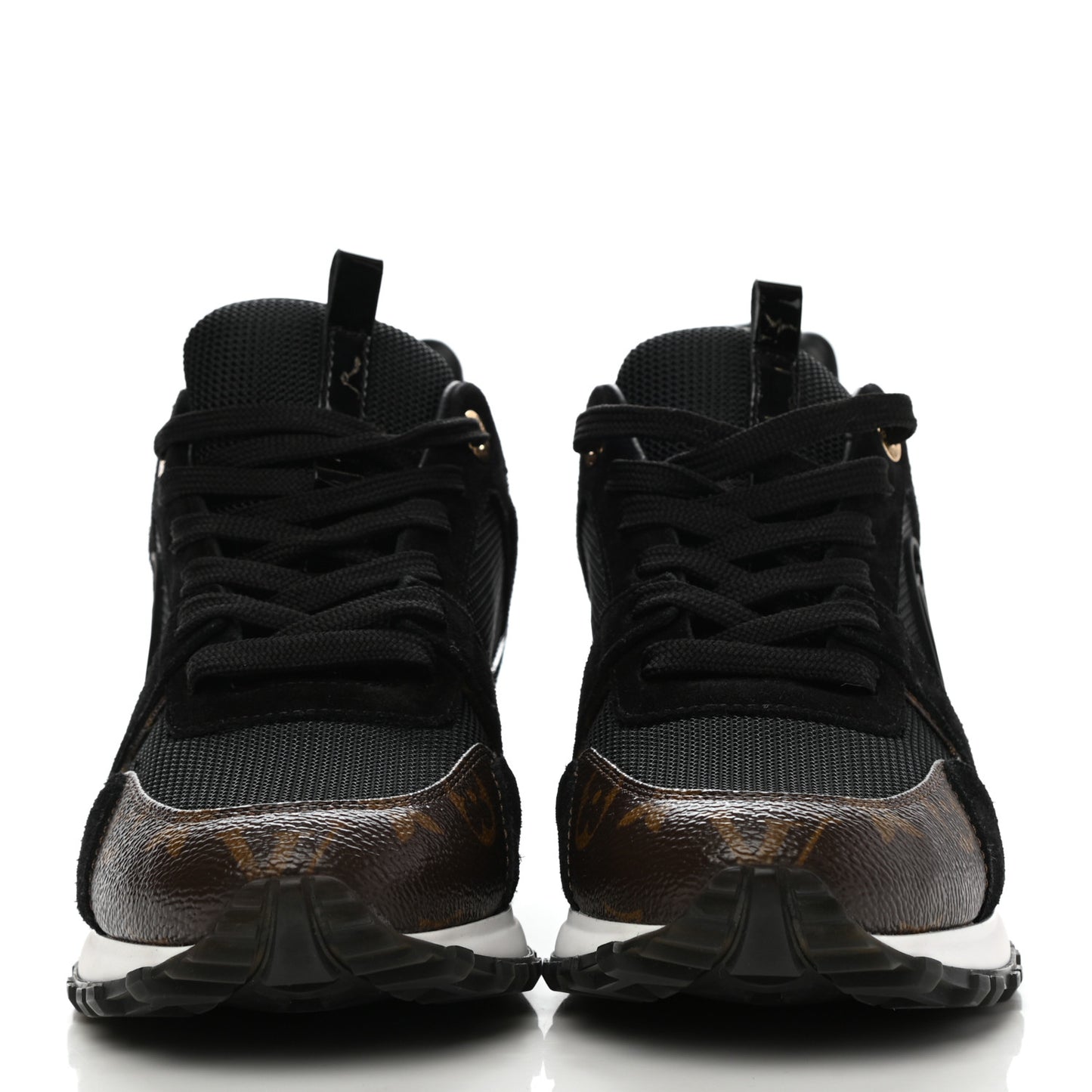 Suede Monogram Run Away Sneakers 38 Black