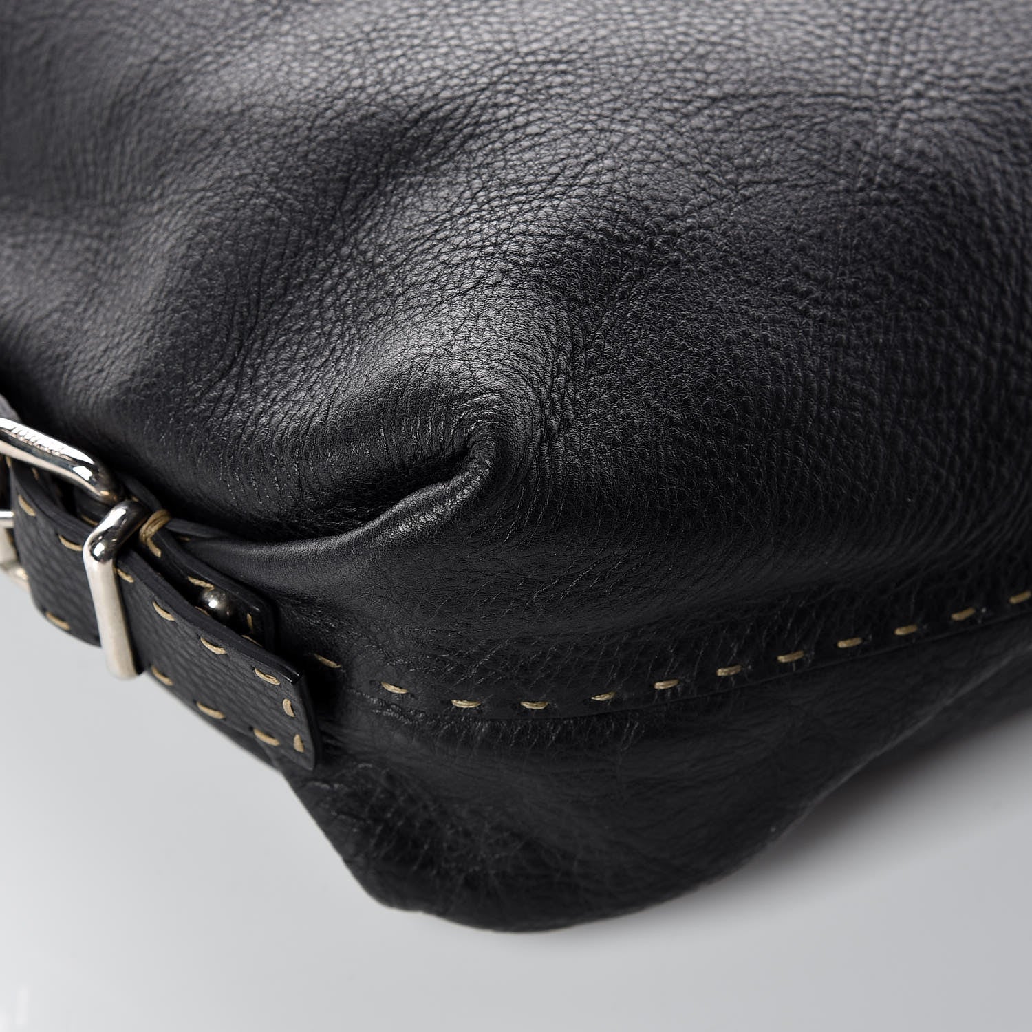 Fendi Calfskin Romano Large Selleria Hobo Black 12 of 14