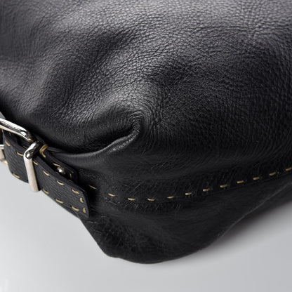 Fendi Calfskin Romano Large Selleria Hobo Black 12 of 14