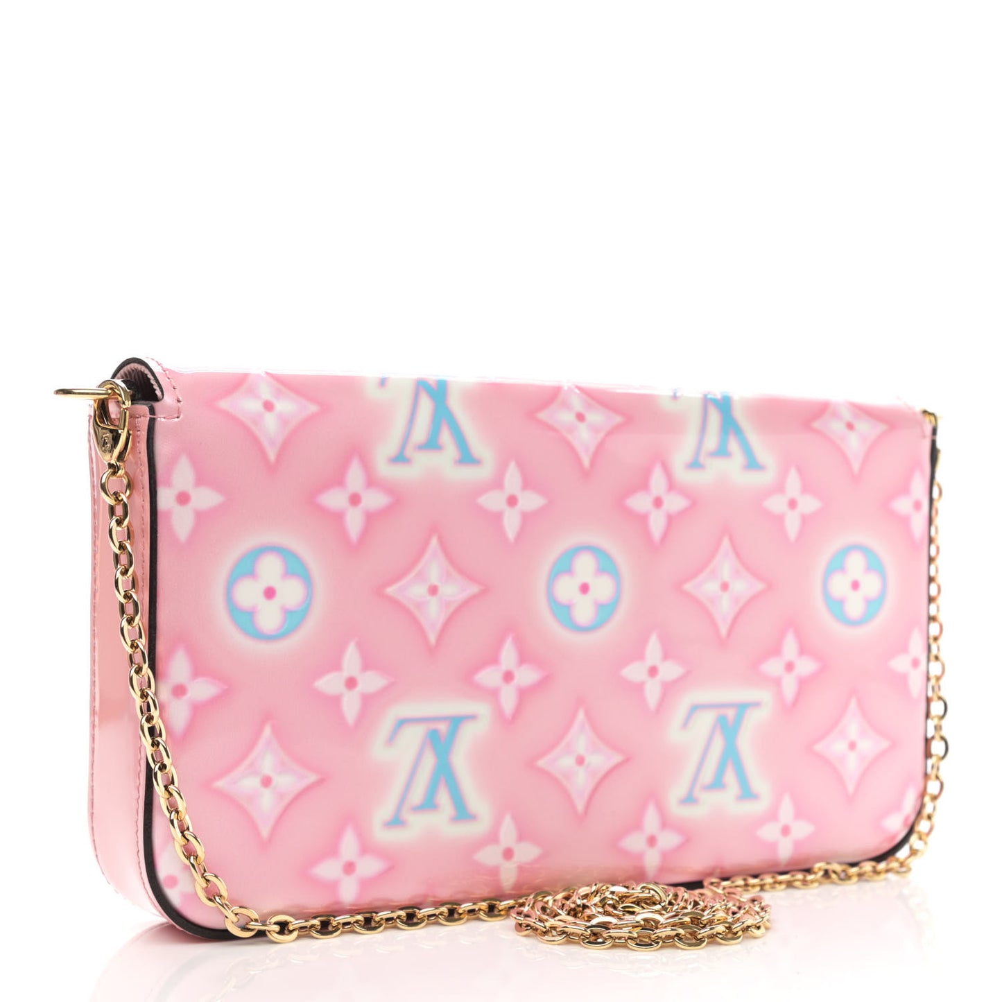 Vernis Valentine Felicie Pochette Chain Wallet Light Pink Neon