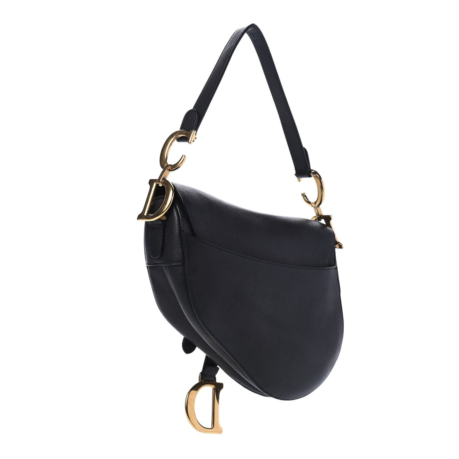 Christian Dior Grained Calfskin Saddle Bag Black 2 of 4