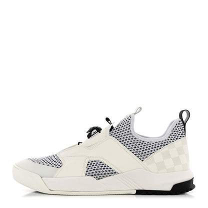 Louis Vuitton Mesh Calfskin Damier Embossed Fuel Power Sneakers 11 White 1 of 13