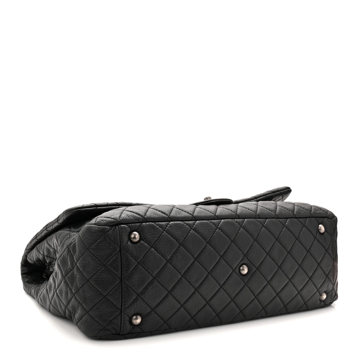 Chanel Calfskin Quilted XXL Travel Flap Bag Black 4 of 12