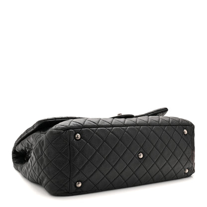 Chanel Calfskin Quilted XXL Travel Flap Bag Black 4 of 12