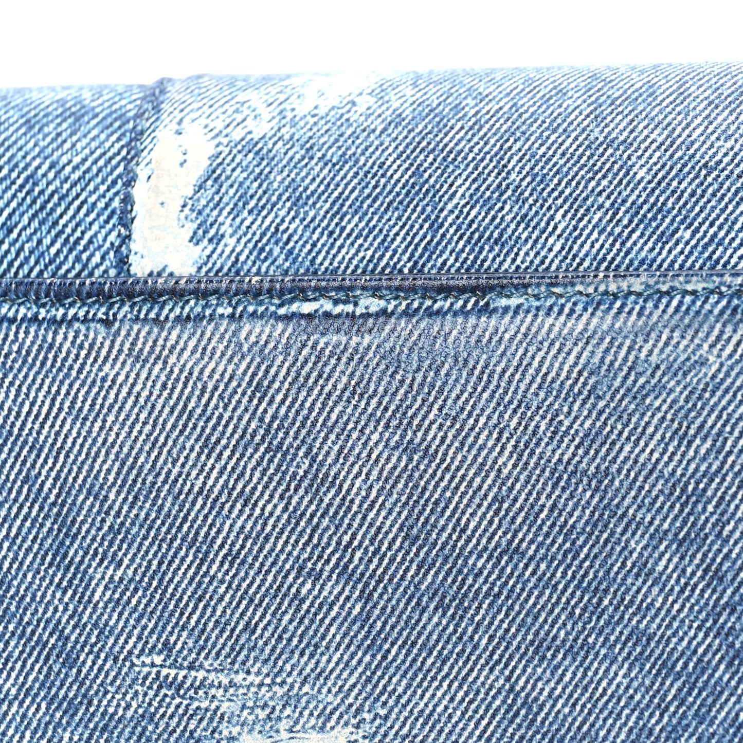 Nappa Denim Printed Hourglass Chain Bag Denim Blue