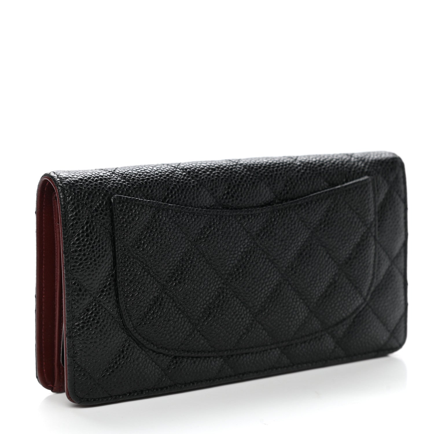 Chanel Caviar Quilted Yen Wallet Black 3 of 9