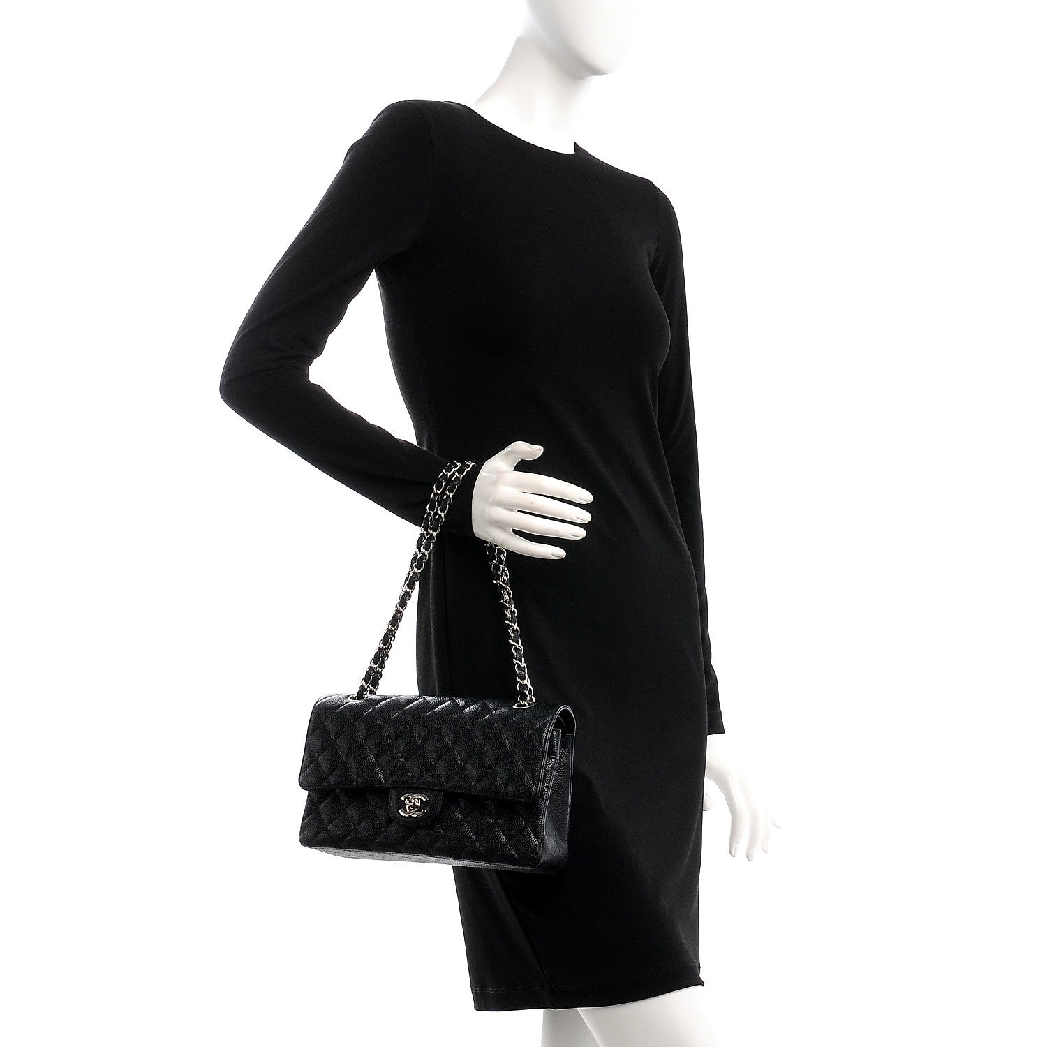 Chanel Caviar Quilted Medium Double Flap Black 3 of 9