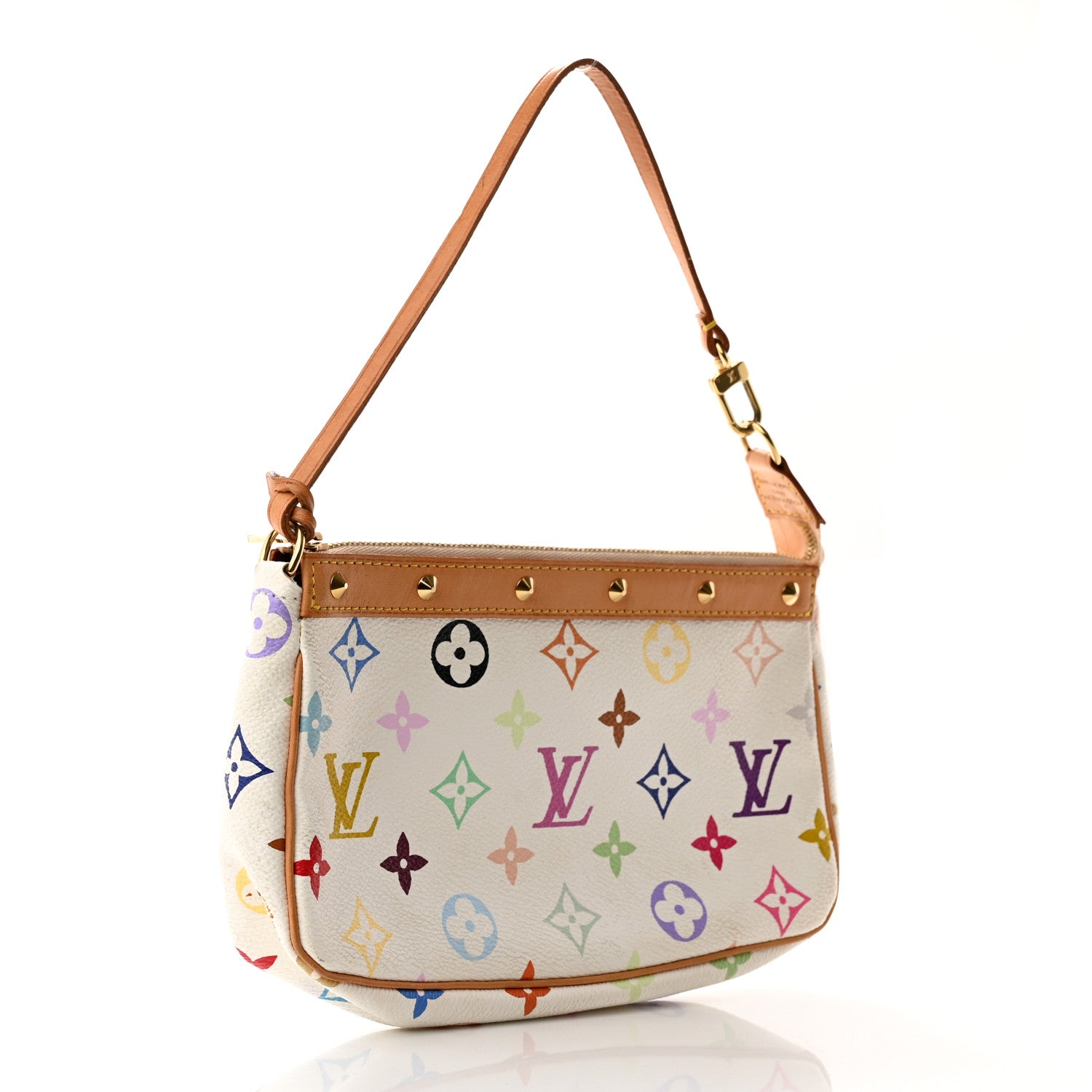 Louis Vuitton Monogram Multicolor Pochette Accessories White
