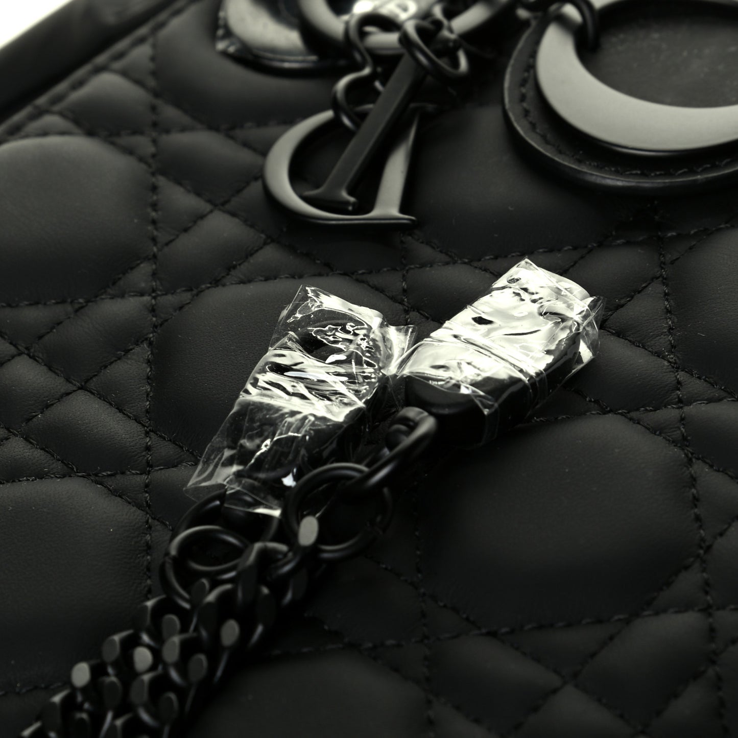Ultra Matte Calfskin Cannage Mini Lady Dior Black