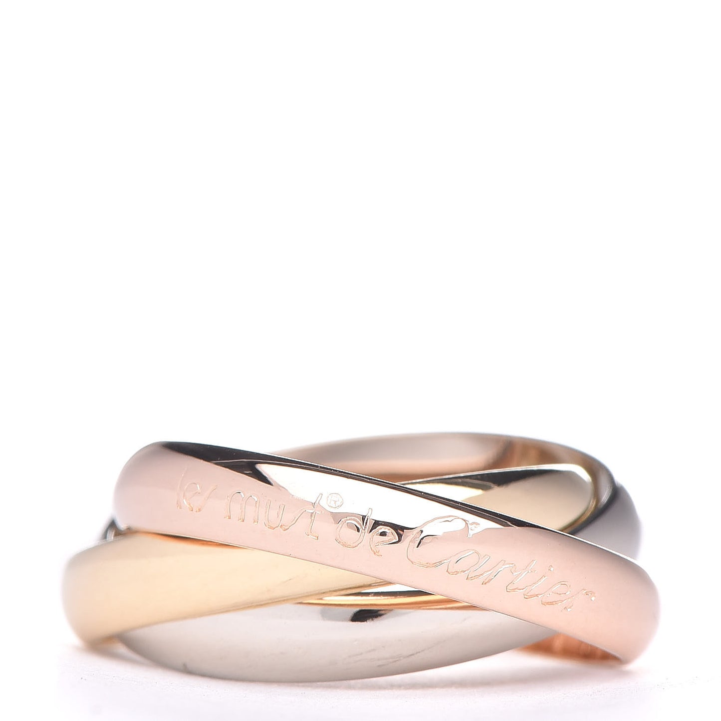 18K Pink Yellow White Gold Classic Les Must De Trinity Ring 53 6.25
