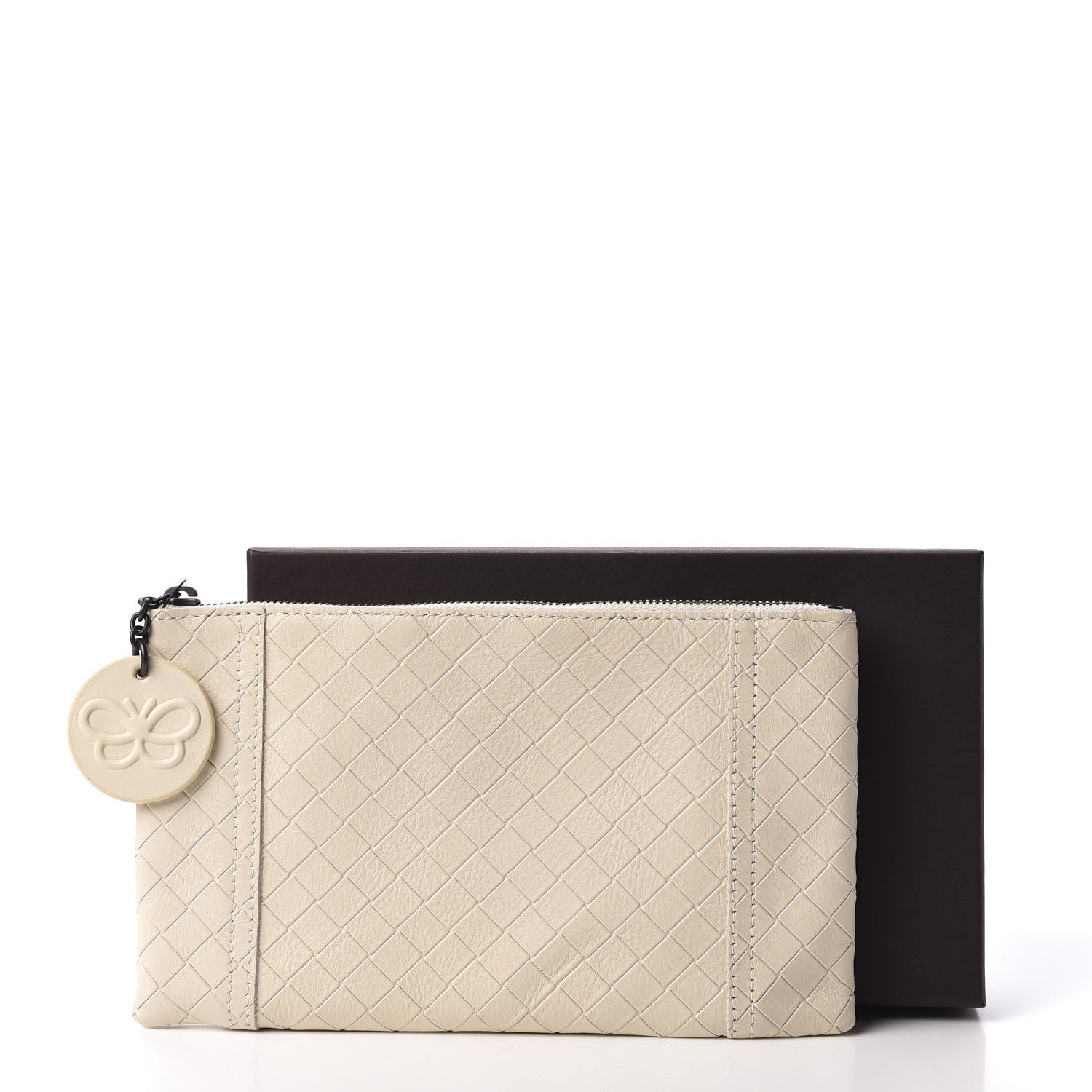 Bottega Veneta Calfskin Intrecciomirage Butterfly Cosmetic Pouch Colonial 9 of 9