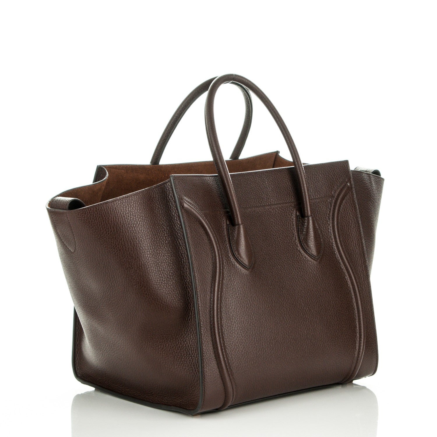 Celine Shiny Grained Calfskin Medium Phantom Luggage Brown 3 of 7