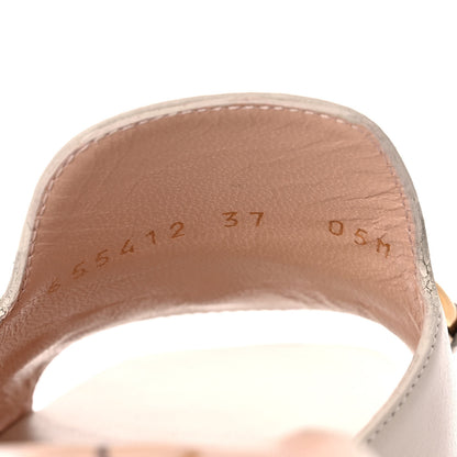 Gucci Nappa Horsebit 75mm Slide Sandals 37 Mystic White 8 of 10