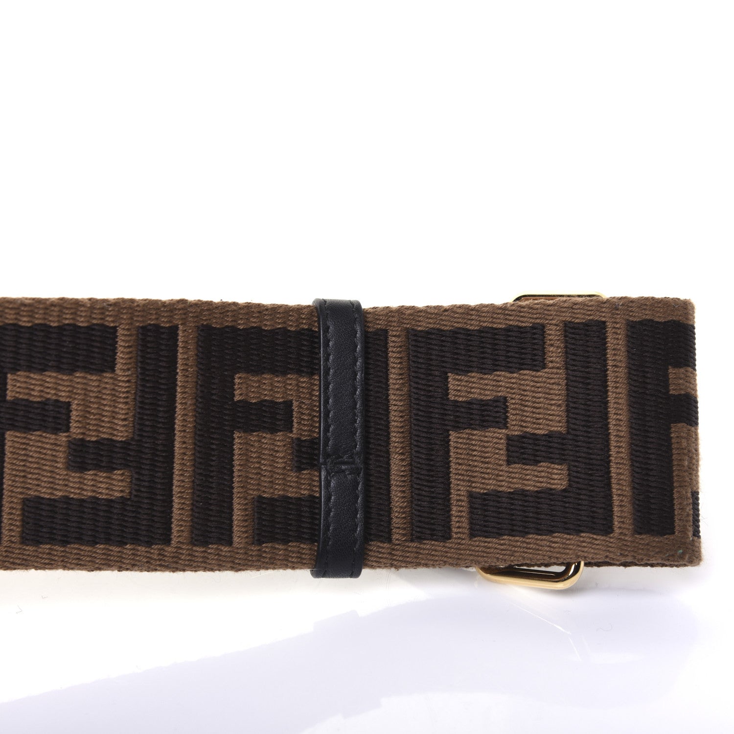 Fendi Ribbon Vitello Seta FF 1974 Adjustable Strap You Fango Marrone Black 10 of 10
