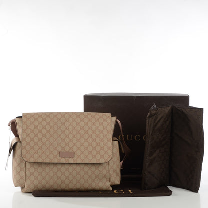 Gucci GG Supreme Monogram Messenger Diaper Bag Beige 5 of 8