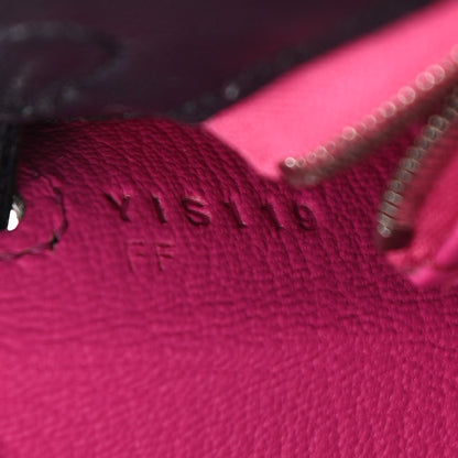 Hermes Ostrich Horseshoe Kelly Sellier 25 Bleu Indigo Rose Tyrien 7 of 11