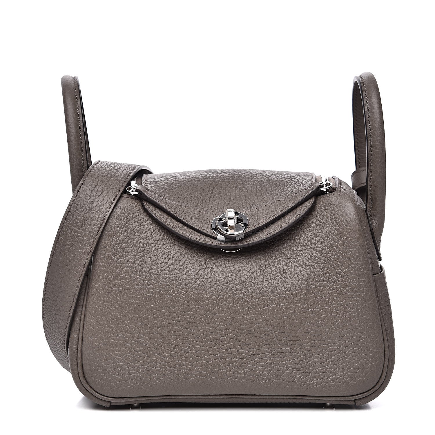 Hermes Taurillon Clemence Mini Lindy 20 Etain 1 of 9
