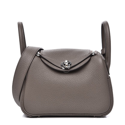 Hermes Taurillon Clemence Mini Lindy 20 Etain 1 of 9