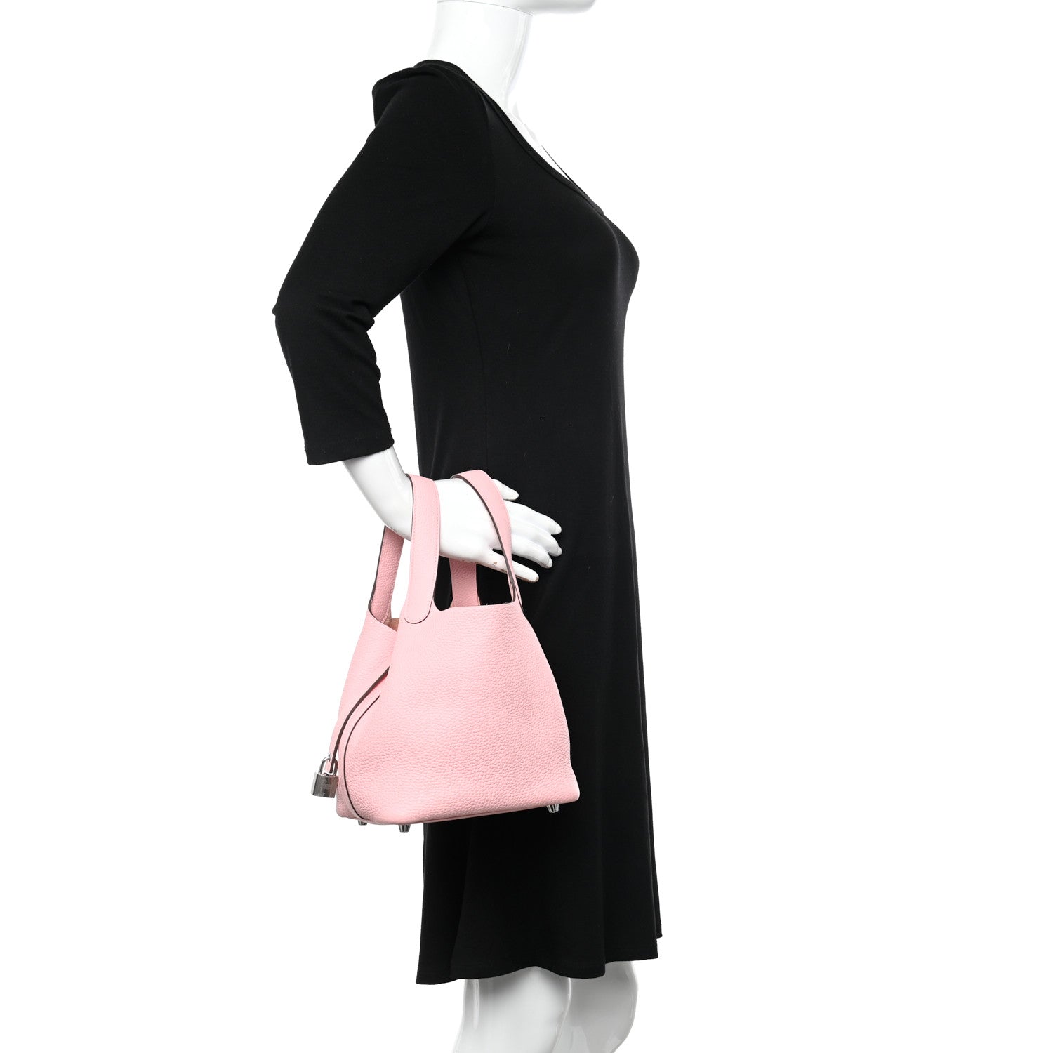 Hermes Taurillon Clemence Picotin Lock 18 PM Rose Sakura 2 of 11