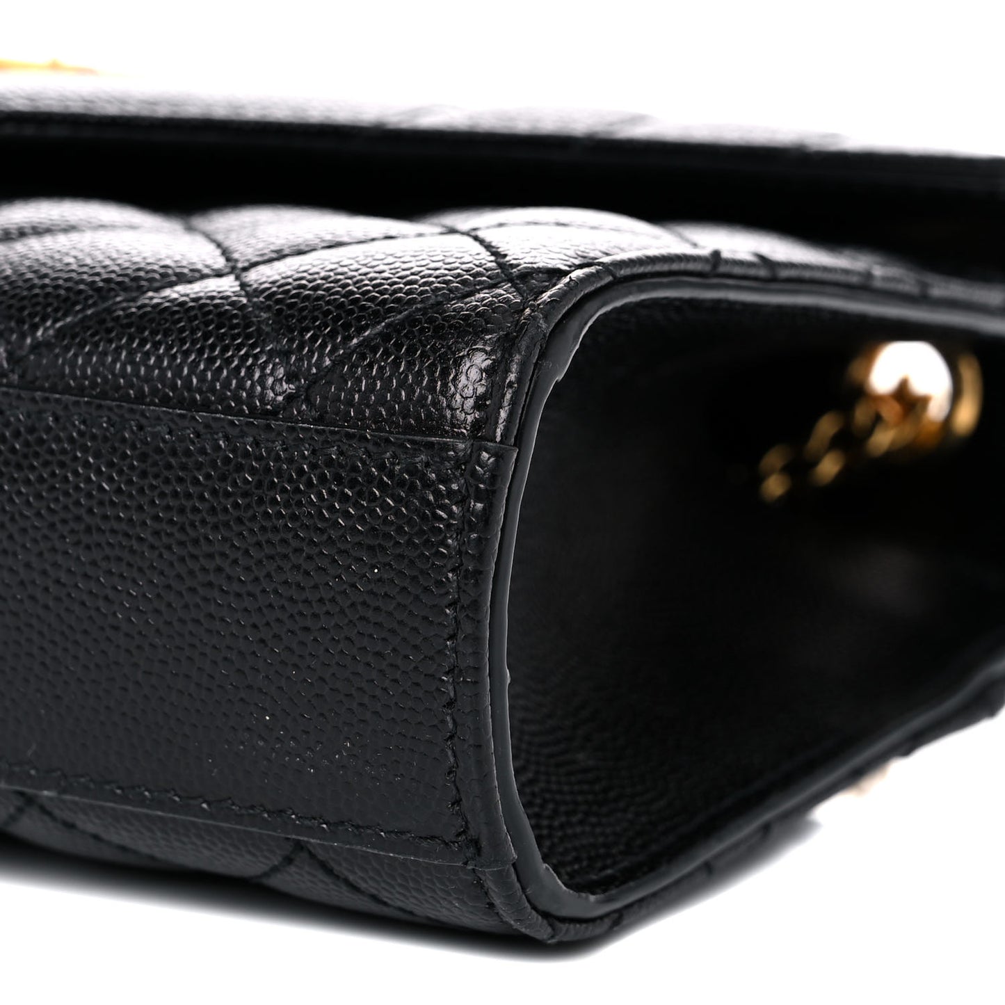 Grain De Poudre Textured Mixed Matelasse Triquilt Small Monogram Satchel Black