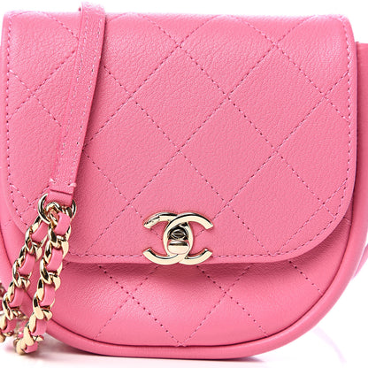 Chanel Goatskin Stitched Casual Trip Messenger Flap Pink 9 of 9