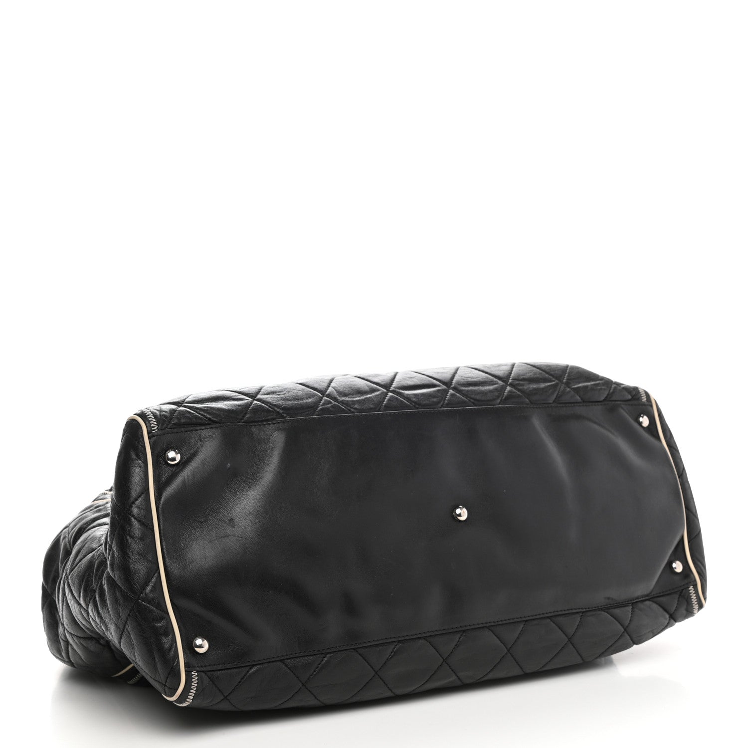 Chanel Lambskin Quilted Large East West Tote Black 4 of 11