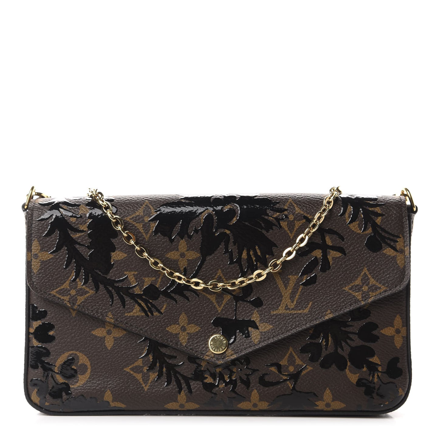 Monogram Blossom Pochette Felicie Chain Wallet Black