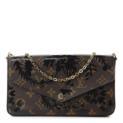 Louis Vuitton Monogram Blossom Pochette Felicie Chain Wallet Black 1 of 10