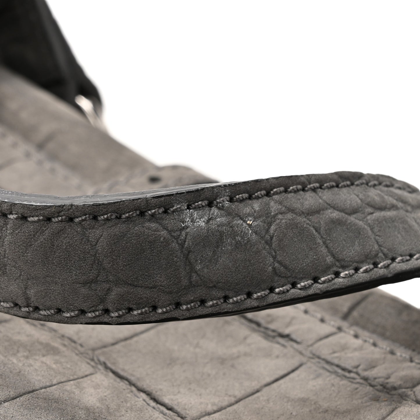 Nubuck Crocodile Embossed Small Roxette Grey
